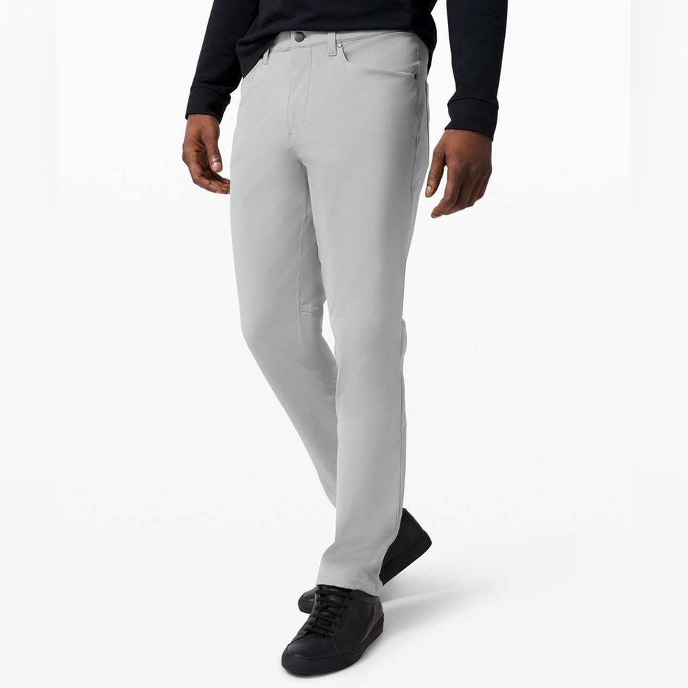Lululemon ABC Classic-Fit 5 Pocket Pant Warpstreme Light Gray Size 32x35 Office